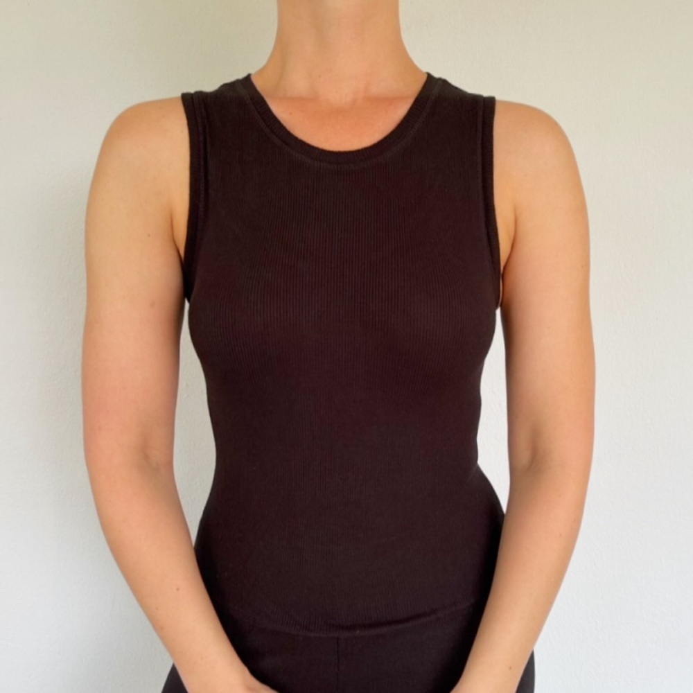 No Boundaries black spandex stretch ribbed knit sleeveless tank top size large